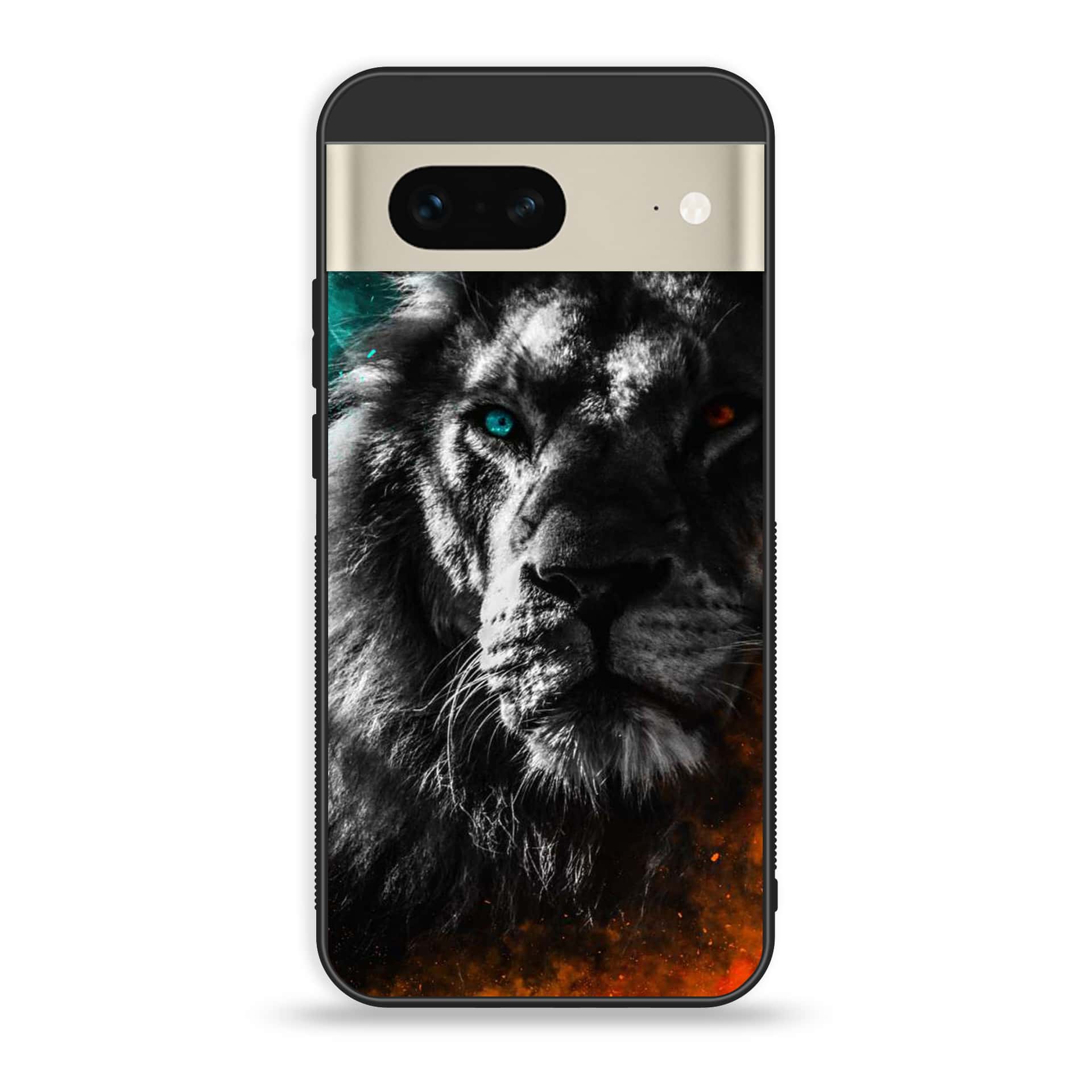 Google Pixel 7 - Tiger Series - Premium Printed Glass soft Bumper shock Proof Case