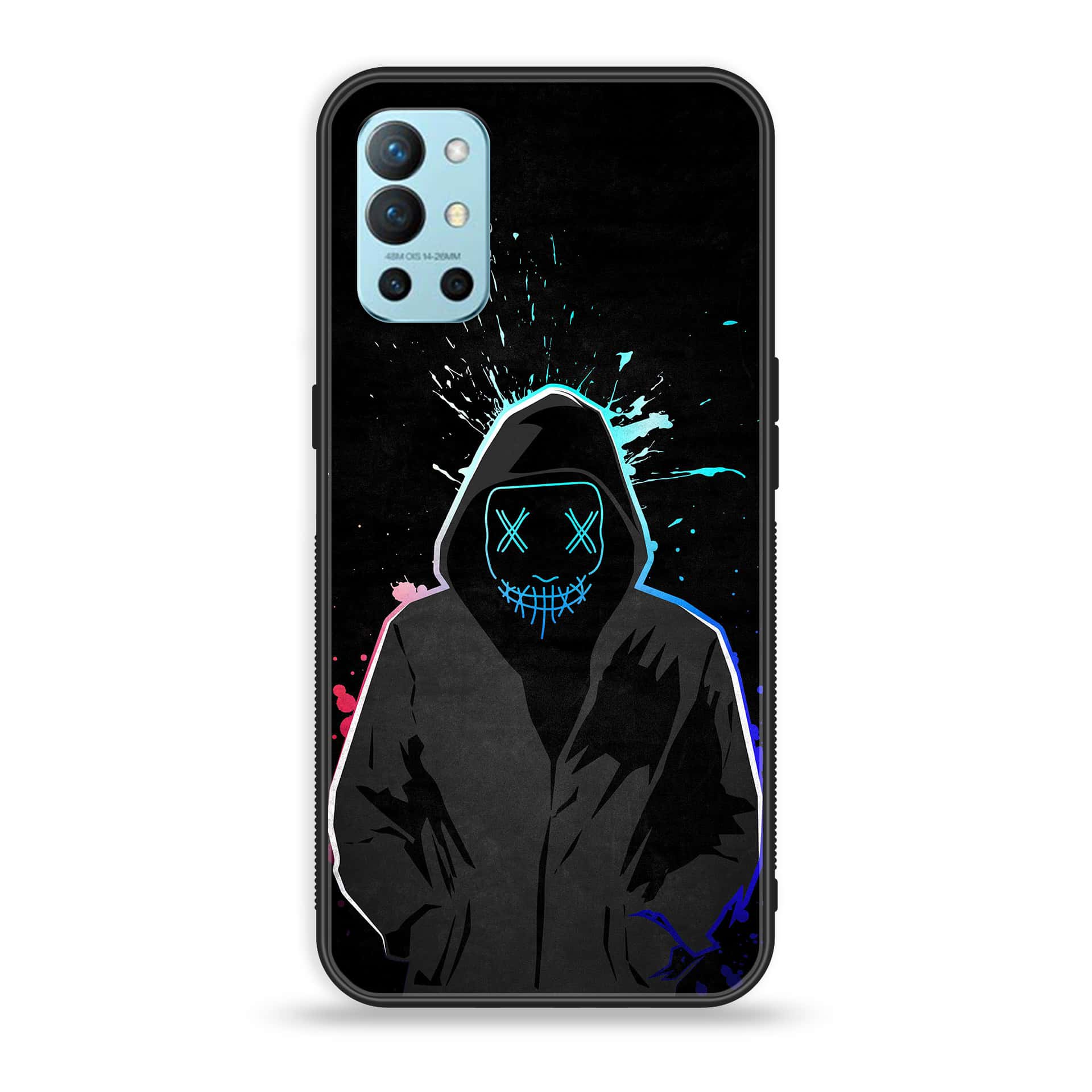OnePlus 9R - Anonymous 2.0 Series - Premium Printed Glass soft Bumper shock Proof Case