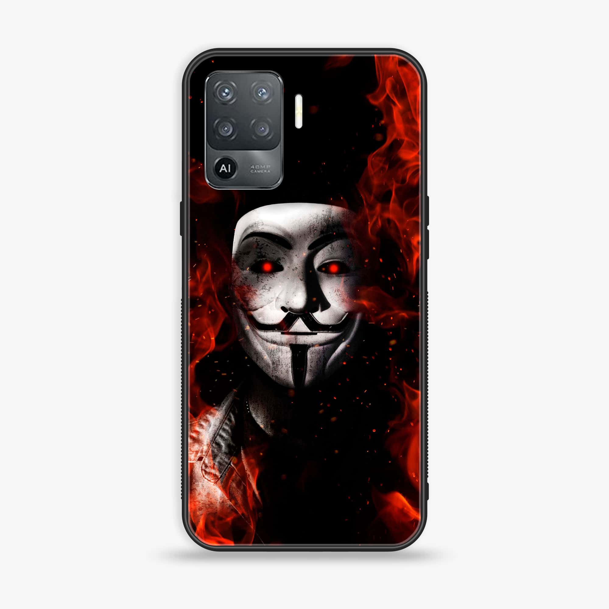 Oppo A94 - Anonymous 2.0 Series - Premium Printed Glass soft Bumper shock Proof Case