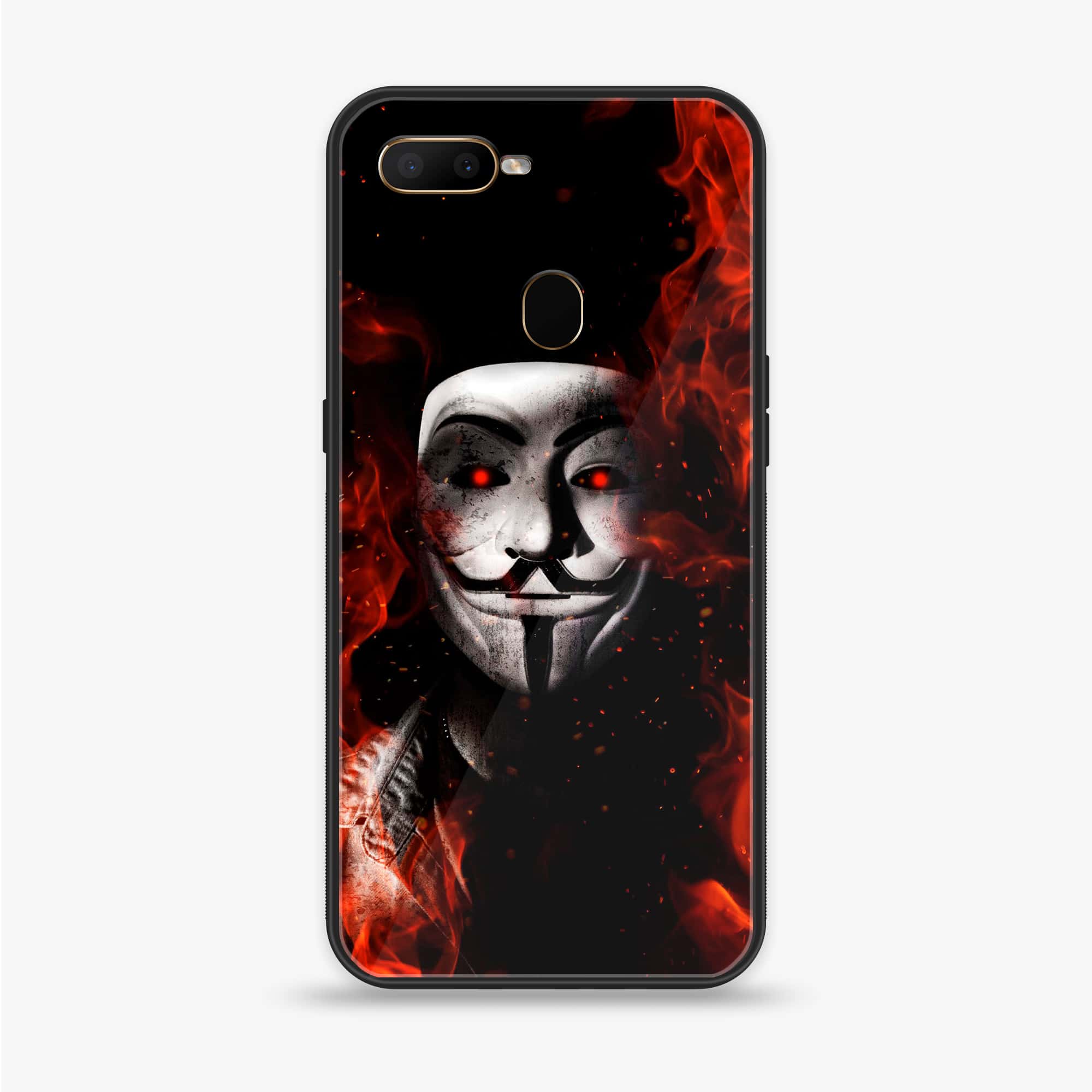 Oppo F9 - Anonymous 2.0 Series - Premium Printed Glass soft Bumper shock Proof Case
