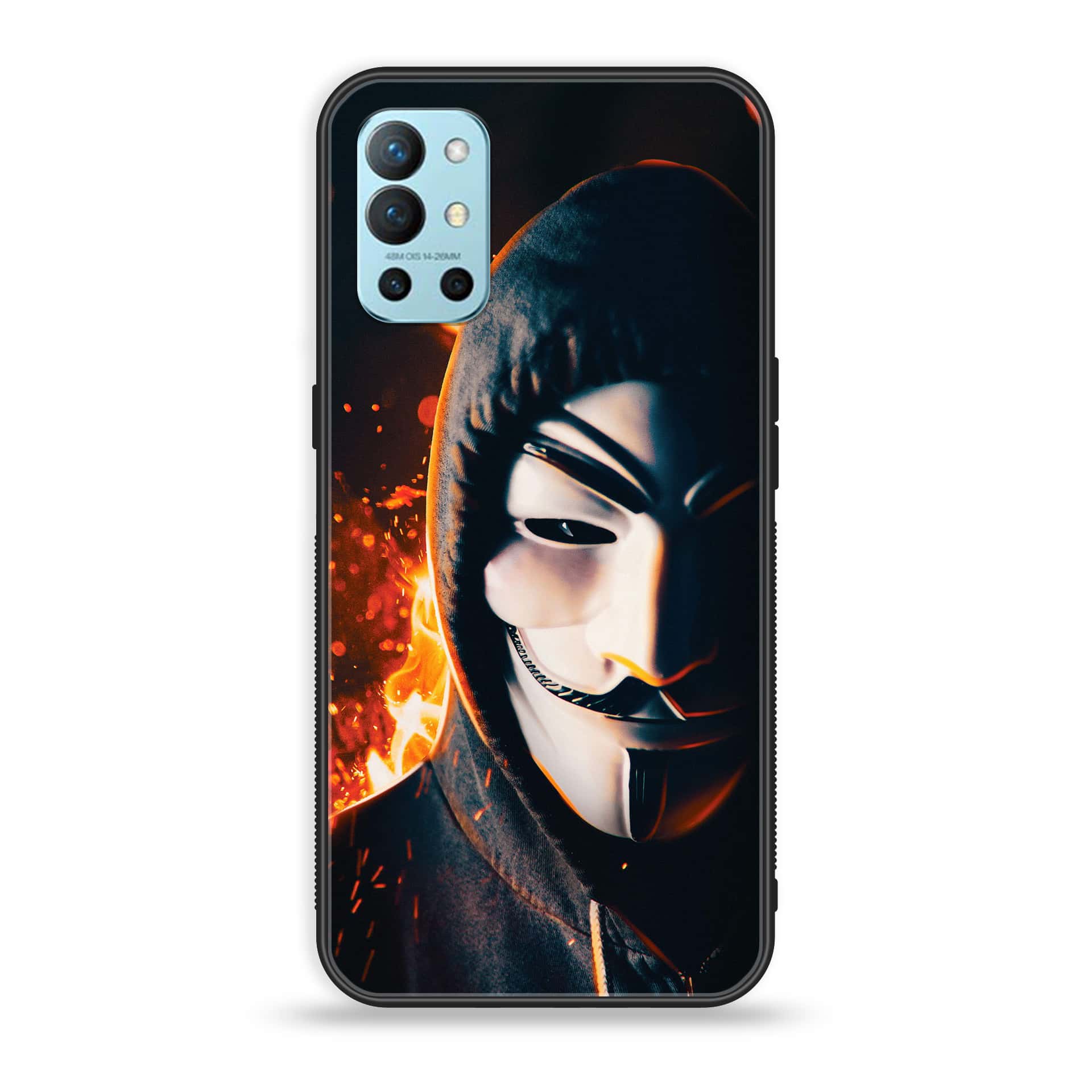 OnePlus 9R - Anonymous 2.0 Series - Premium Printed Glass soft Bumper shock Proof Case