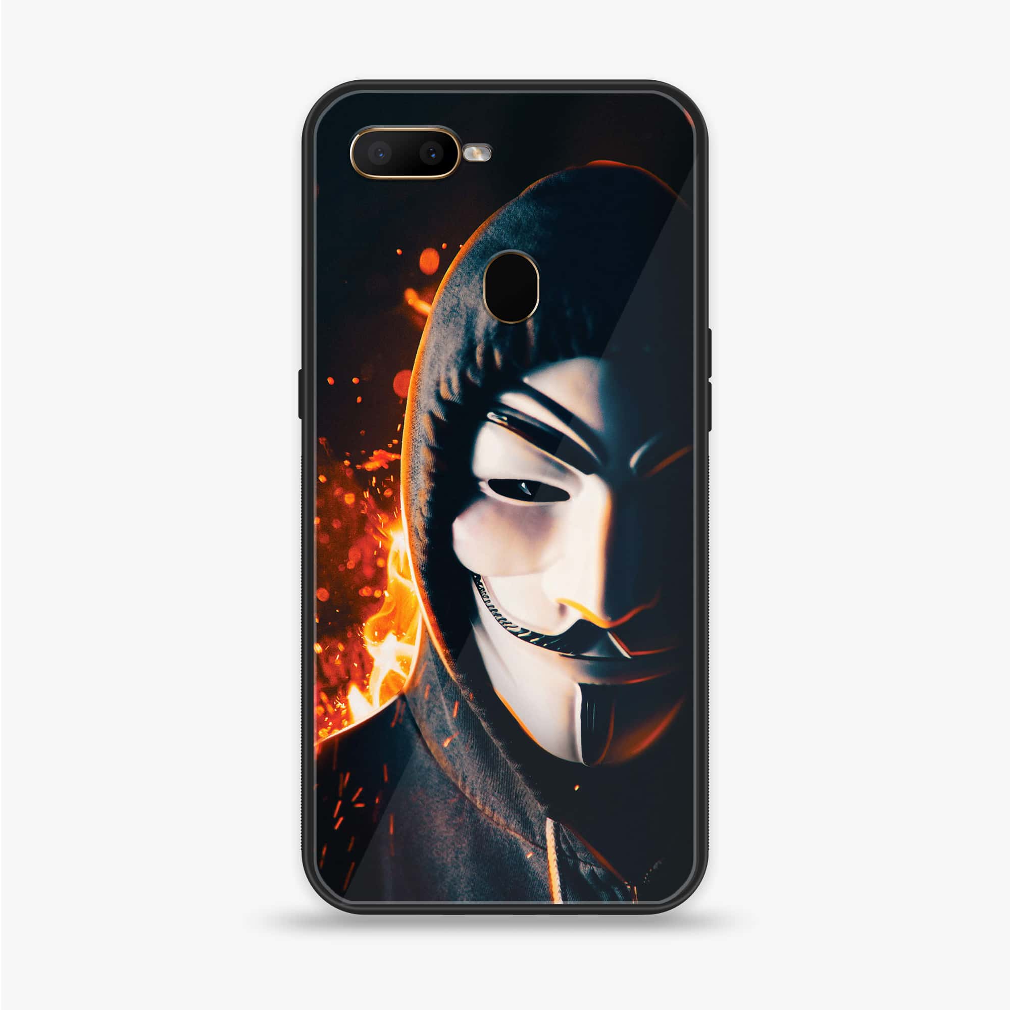 Oppo F9 - Anonymous 2.0 Series - Premium Printed Glass soft Bumper shock Proof Case