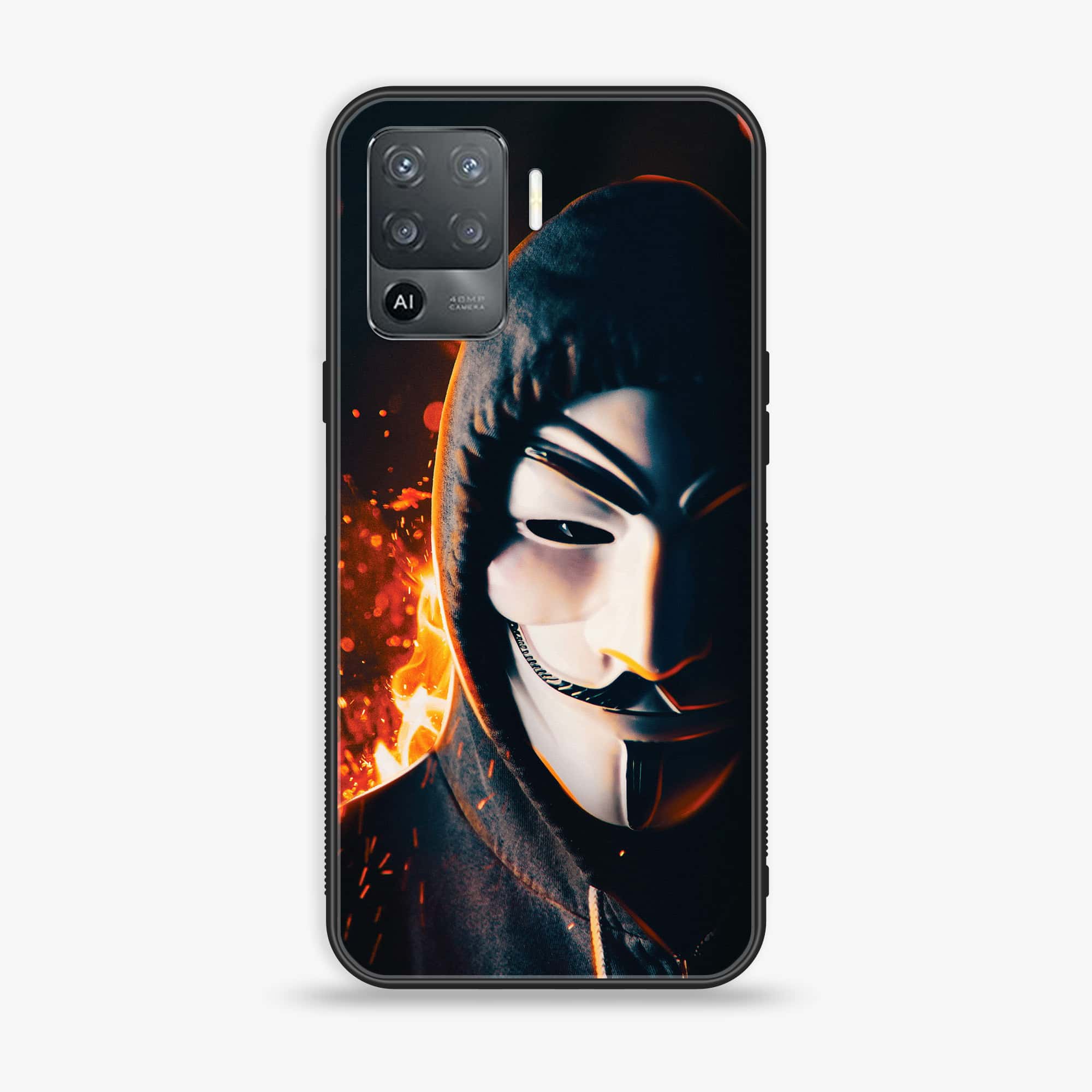 Oppo A94 - Anonymous 2.0 Series - Premium Printed Glass soft Bumper shock Proof Case