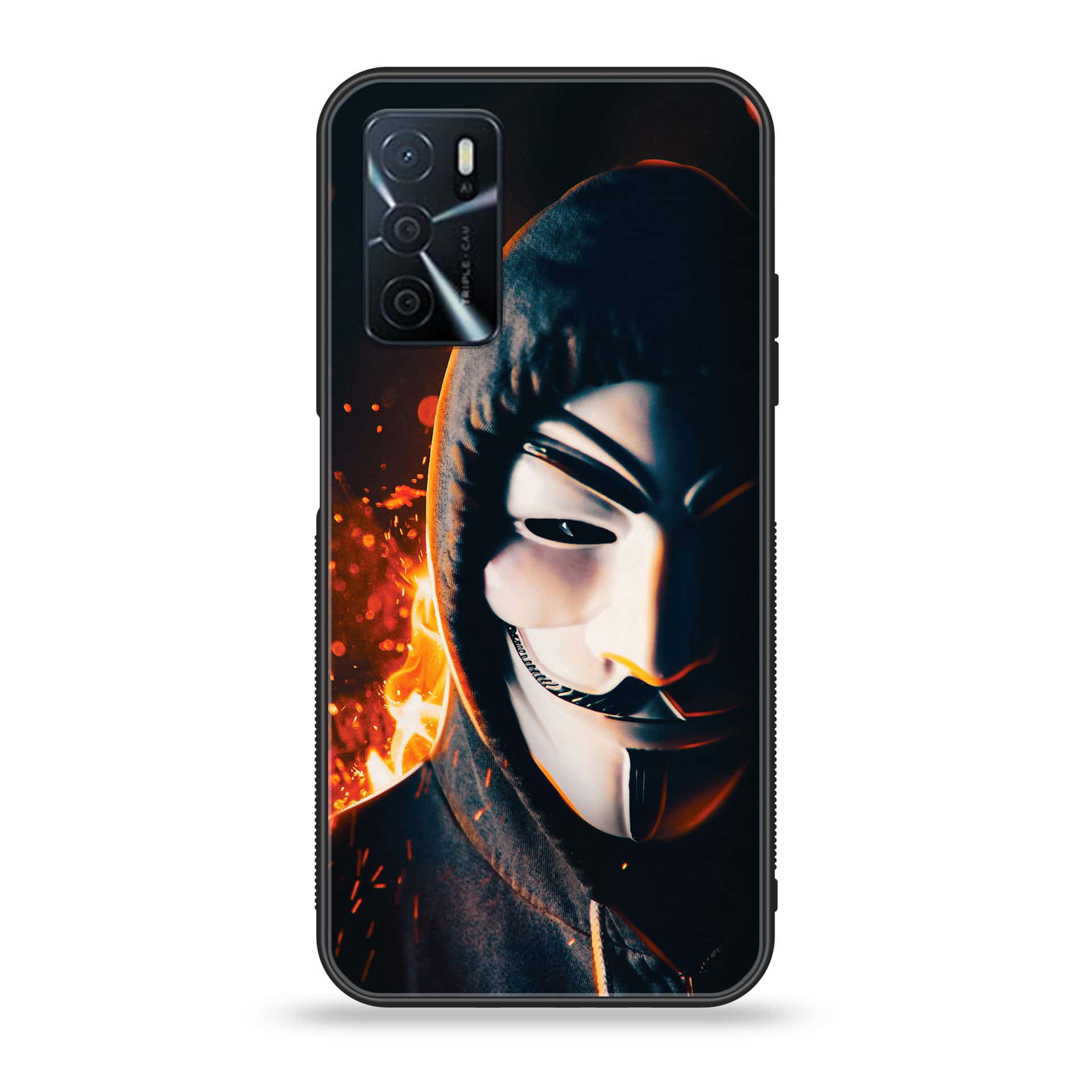 OPPO A16 - Anonymous 2.0 Series - Premium Printed Glass soft Bumper shock Proof Case
