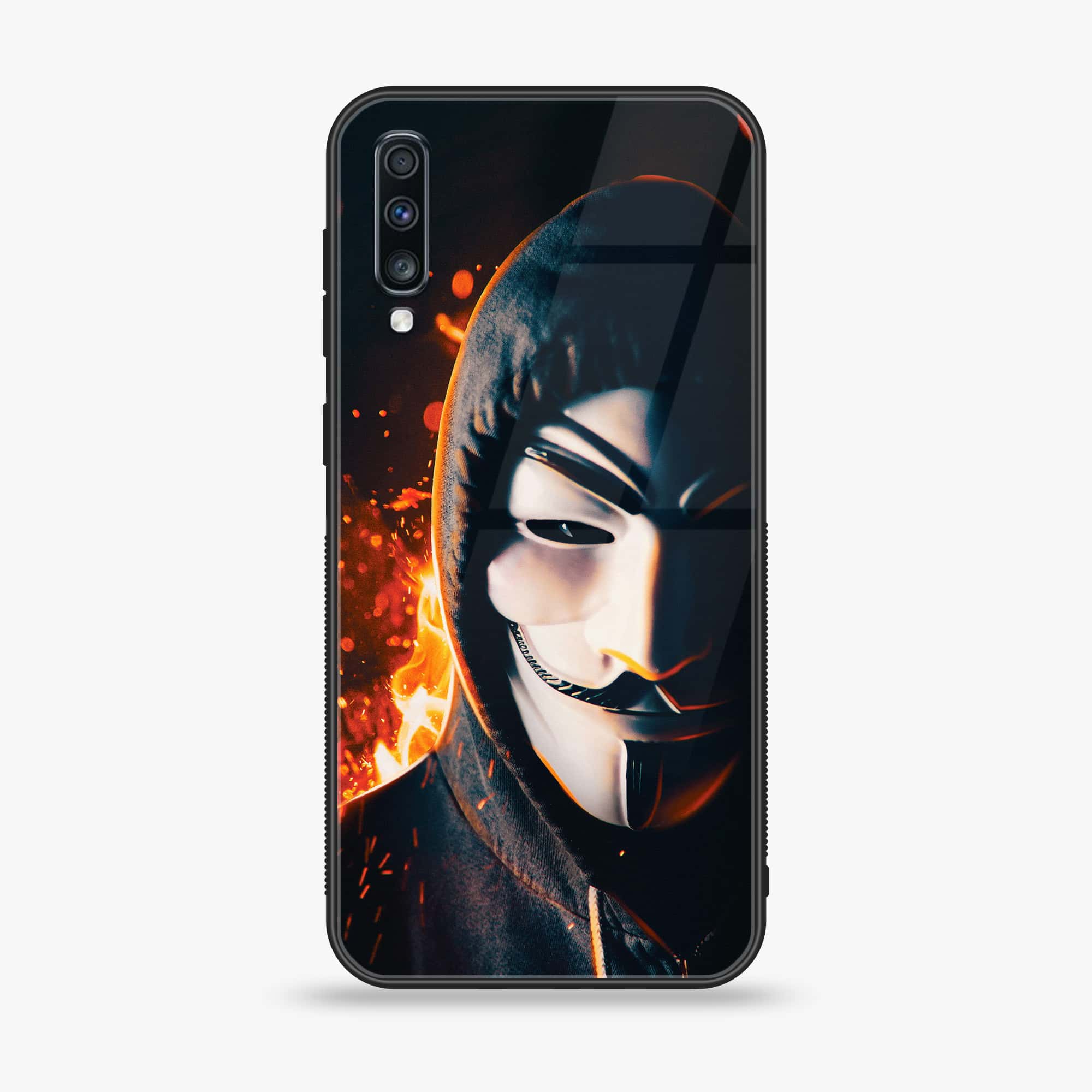 Samsung Galaxy A70 - Anonymous 2.0 Series - Premium Printed Glass soft Bumper shock Proof Case