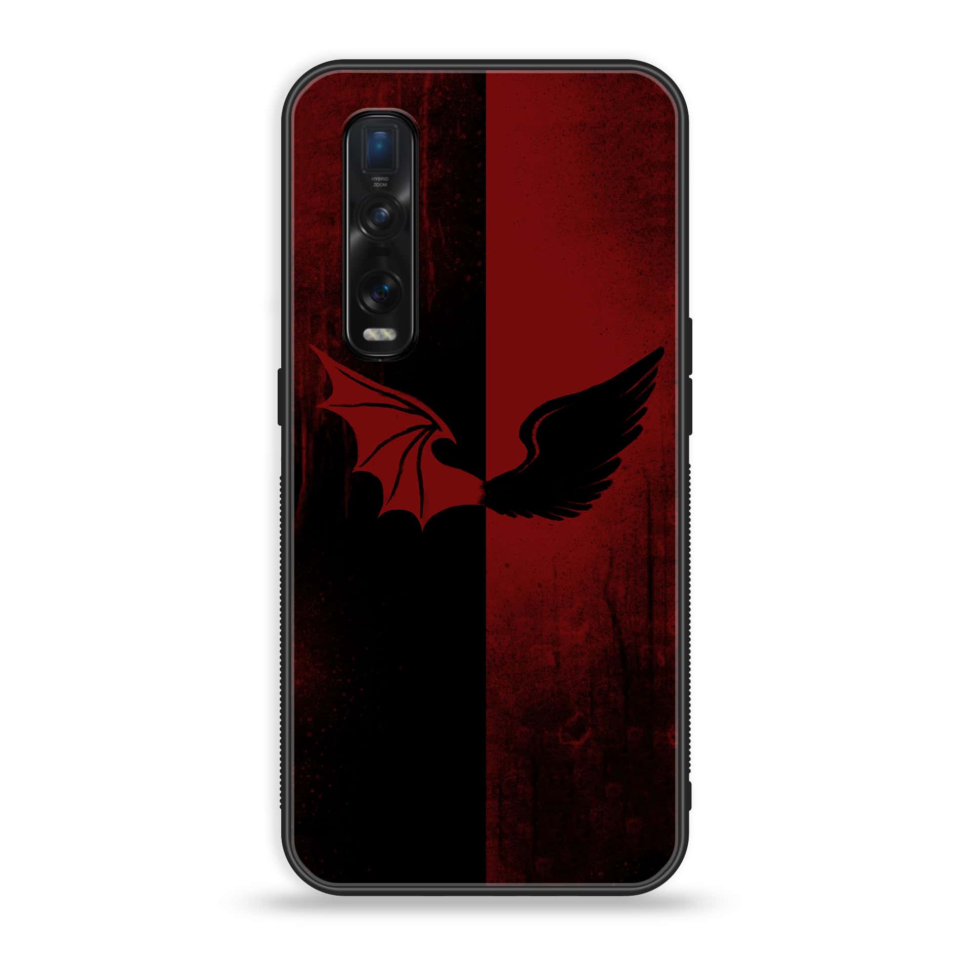 Oppo Find X2 -Angel Wings 2.0 Series - Premium Printed Glass soft Bumper shock Proof Case