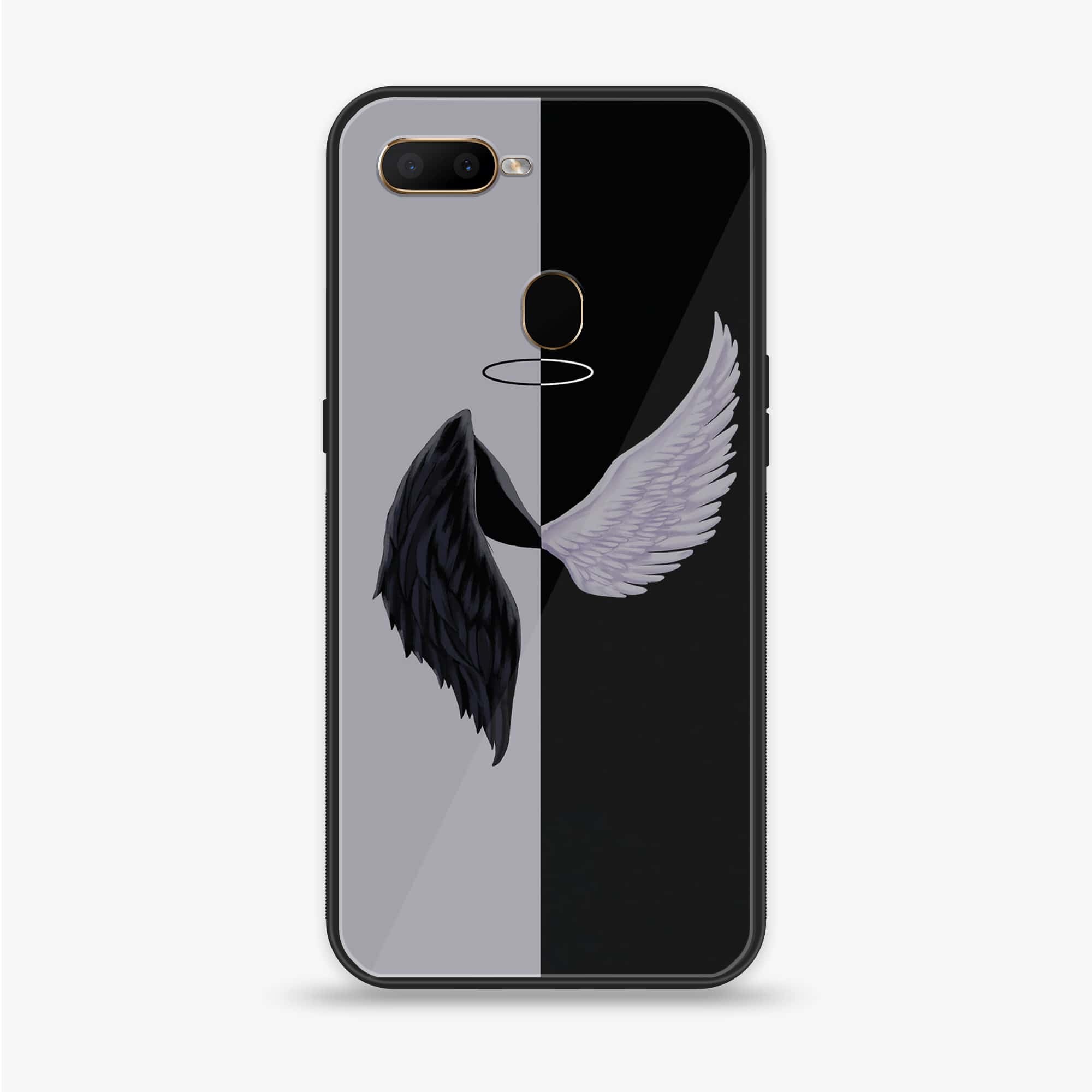 Oppo F9 - Angel Wings 2.0 Series - Premium Printed Glass soft Bumper shock Proof Case