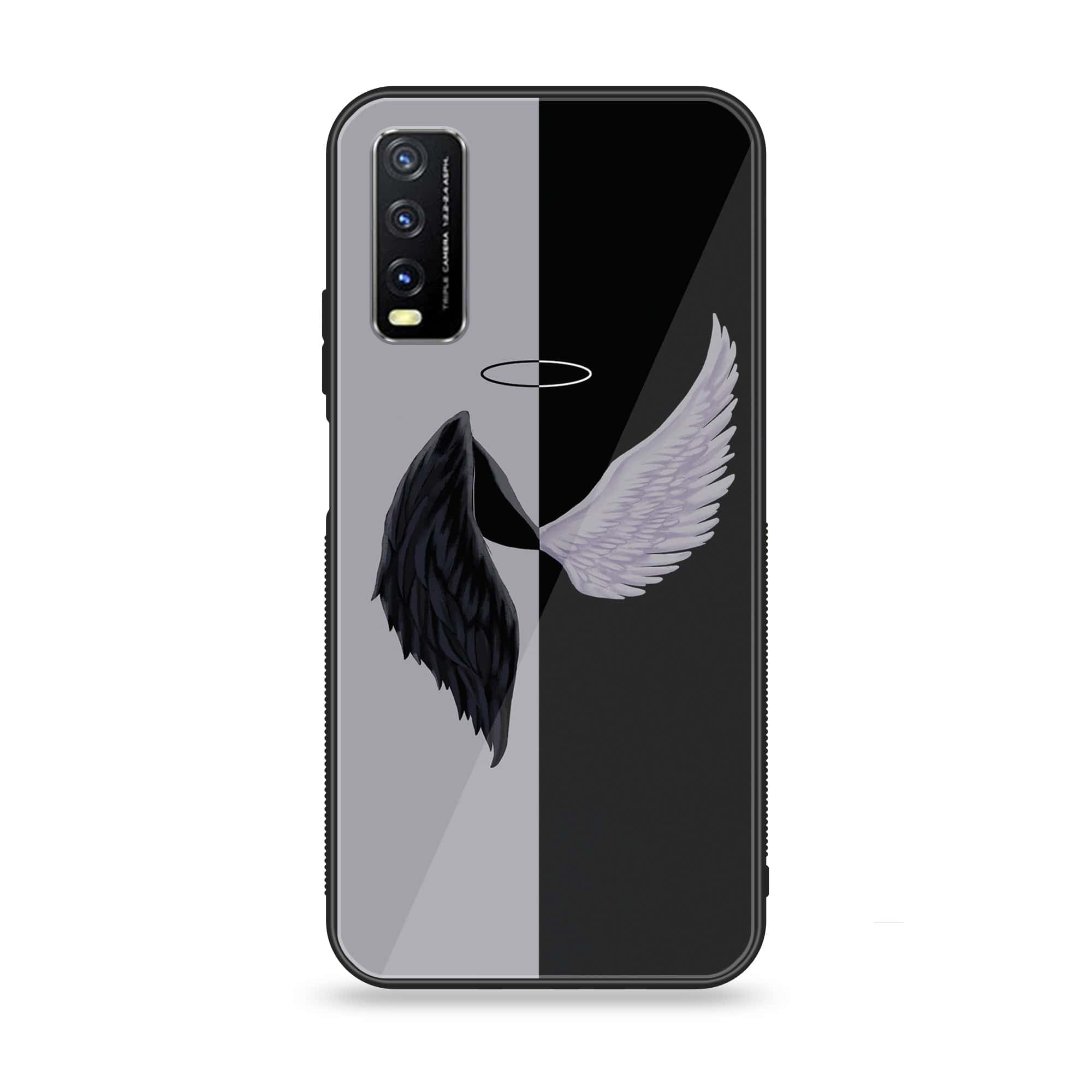 Vivo Y20a - Angel Wings 2.0 Series - Premium Printed Glass soft Bumper shock Proof Case