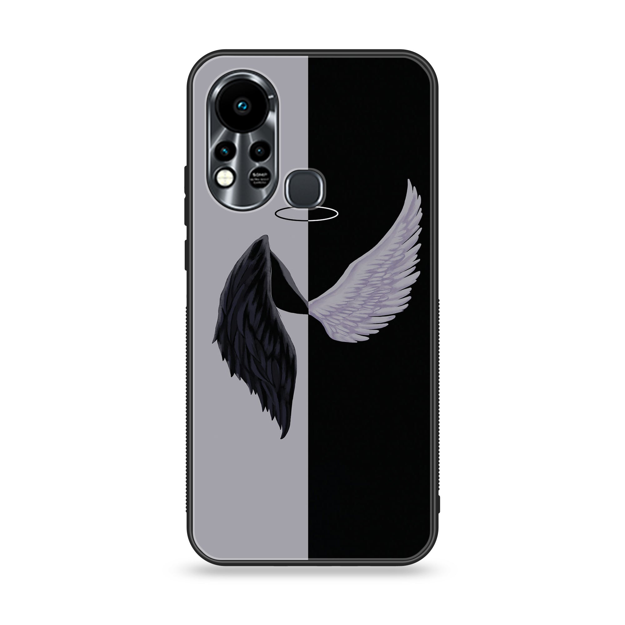 Infinix Hot 11S NFC Angel Wings 2.0 Series Premium Printed Glass soft Bumper shock Proof Case