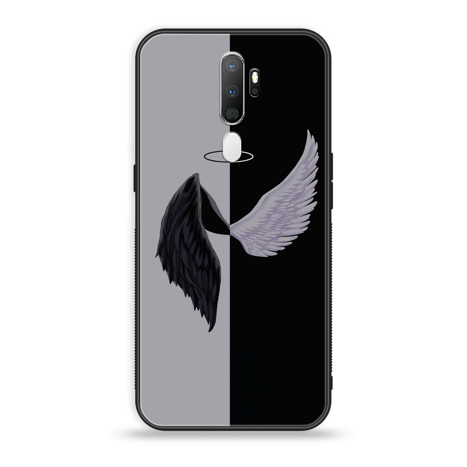 Oppo A5 2020  Angel Wings 2.0 Series Premium Printed Glass soft Bumper shock Proof Case