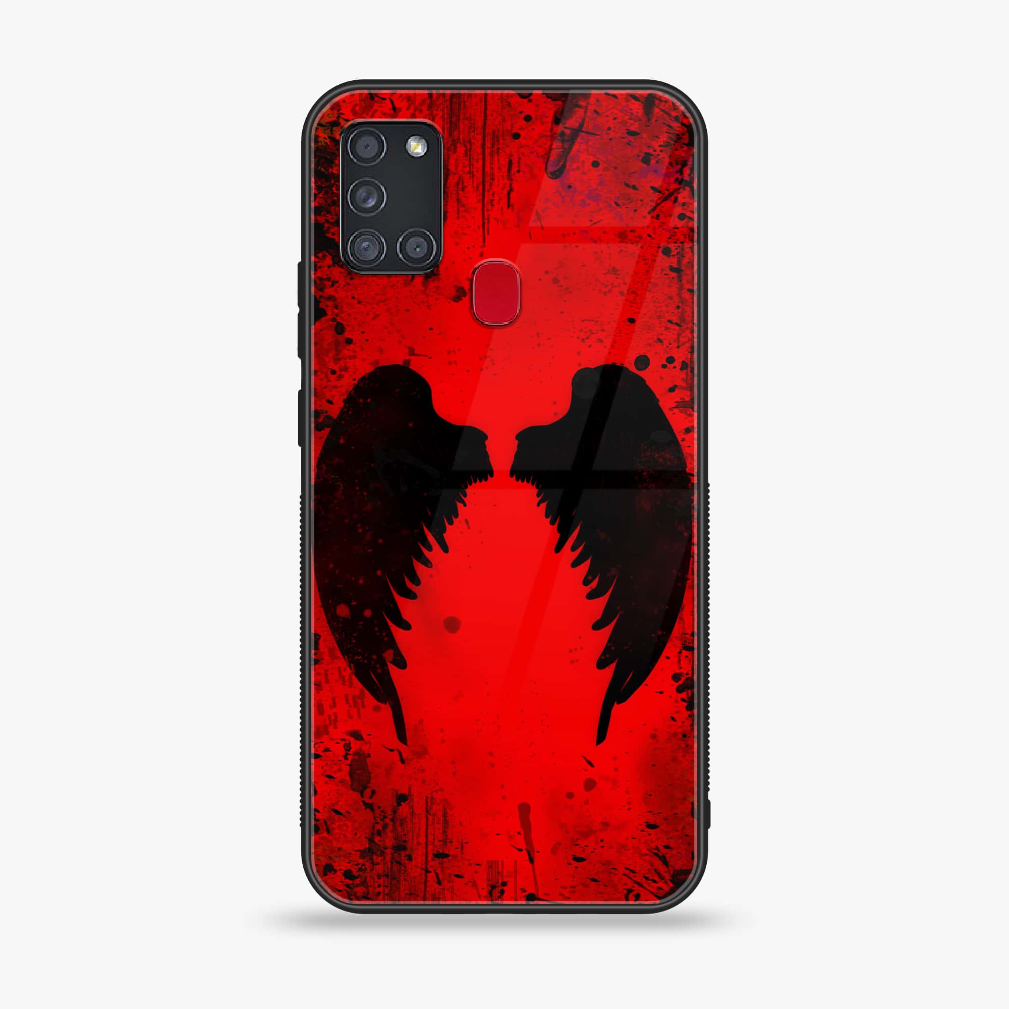 Samsung Galaxy A21s - Angel Wings 2.0 Series - Premium Printed Glass soft Bumper shock Proof Case