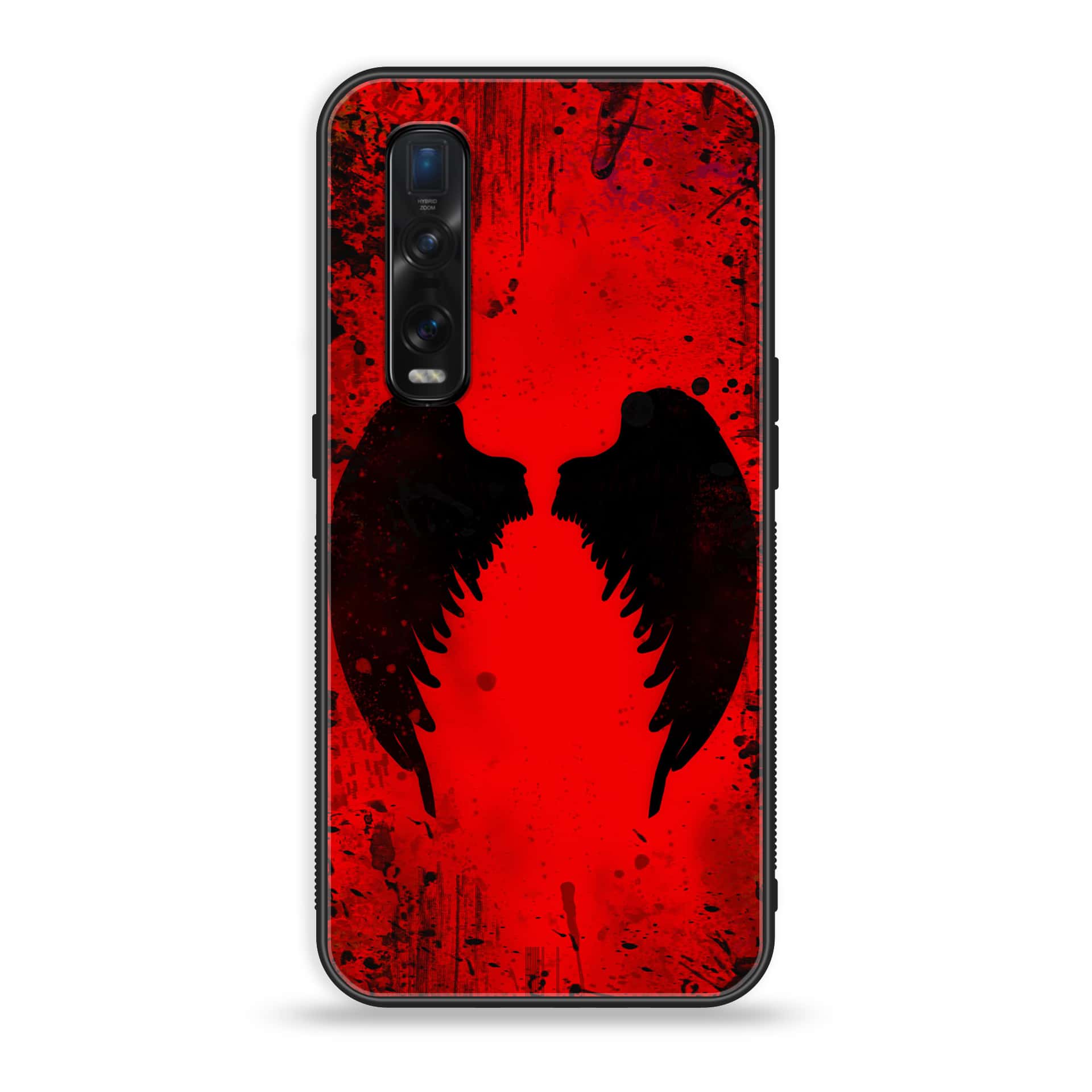 Oppo Find X2 -Angel Wings 2.0 Series - Premium Printed Glass soft Bumper shock Proof Case