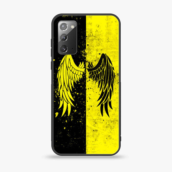 Samsung Galaxy Note 20 - Angel Wings 2.0 Series - Premium Printed Glass soft Bumper shock Proof Case