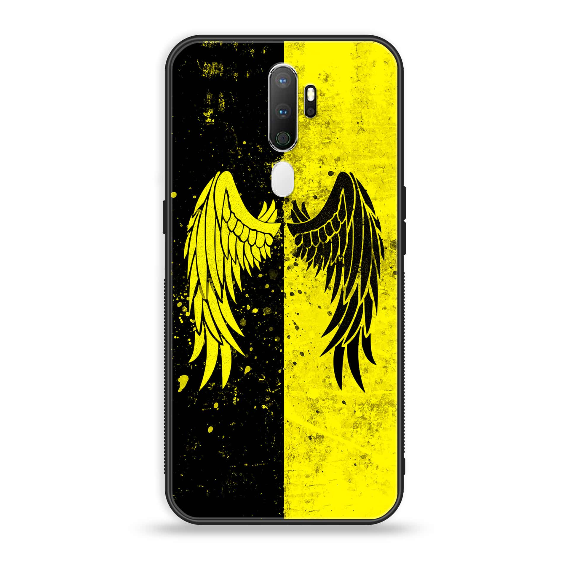 Oppo A5 2020  Angel Wings 2.0 Series Premium Printed Glass soft Bumper shock Proof Case