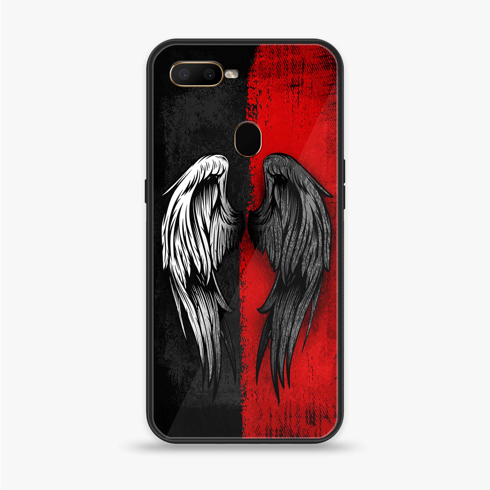 OPPO F9 Pro - Angel Wings 2.0 Series - Premium Printed Glass soft Bumper shock Proof Case