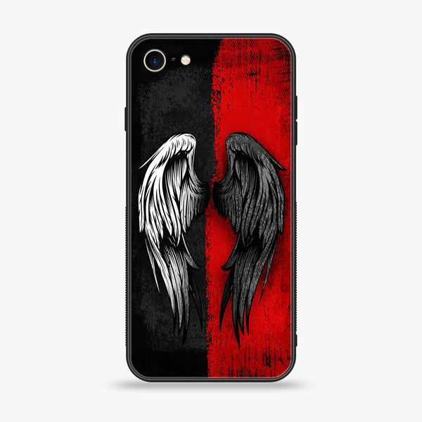 iPhone 8 - Angel wings 2.0 Series - Premium Printed Glass soft Bumper shock Proof Case