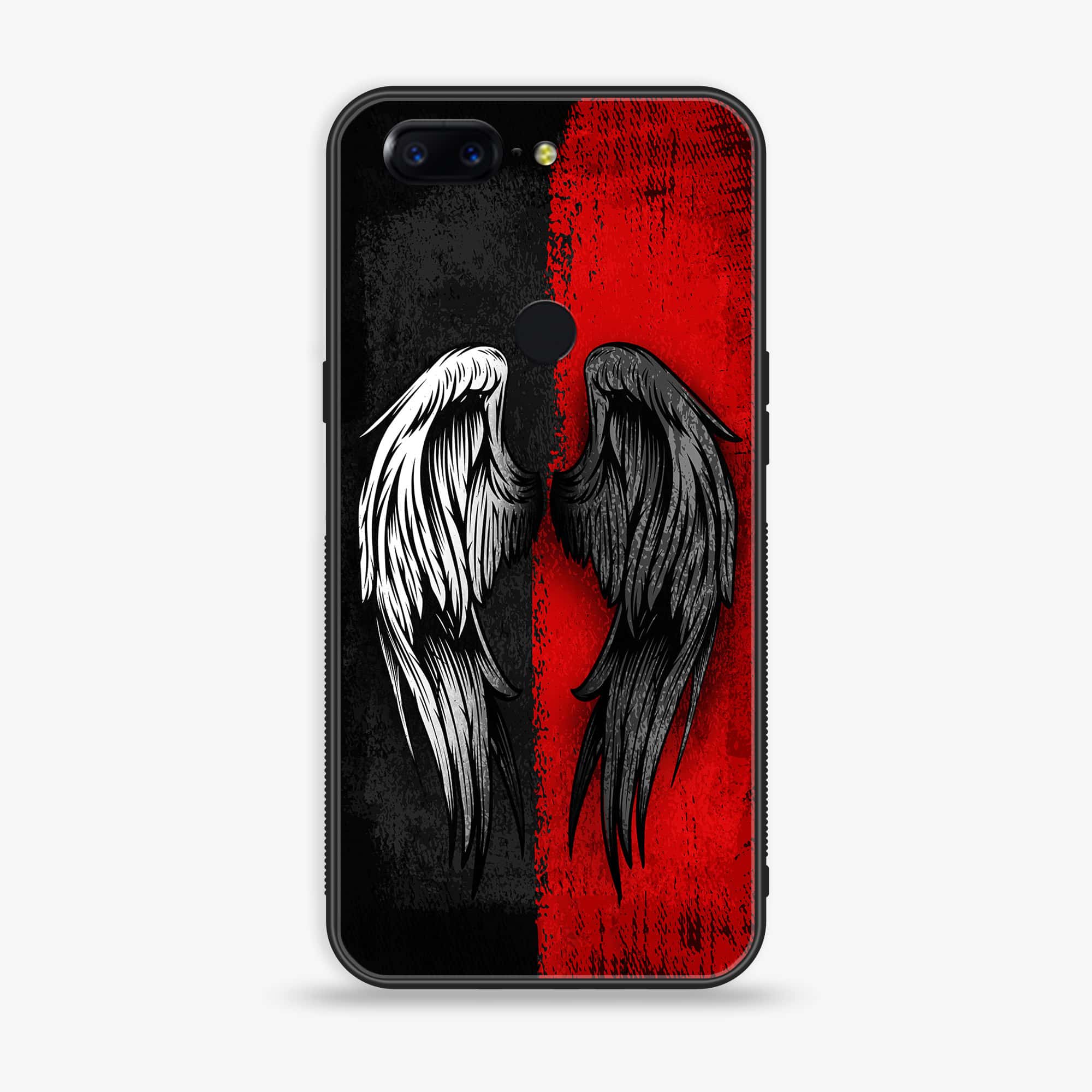 OnePlus 5T - Angel Wings 2.0 Series - Premium Printed Glass soft Bumper shock Proof Case
