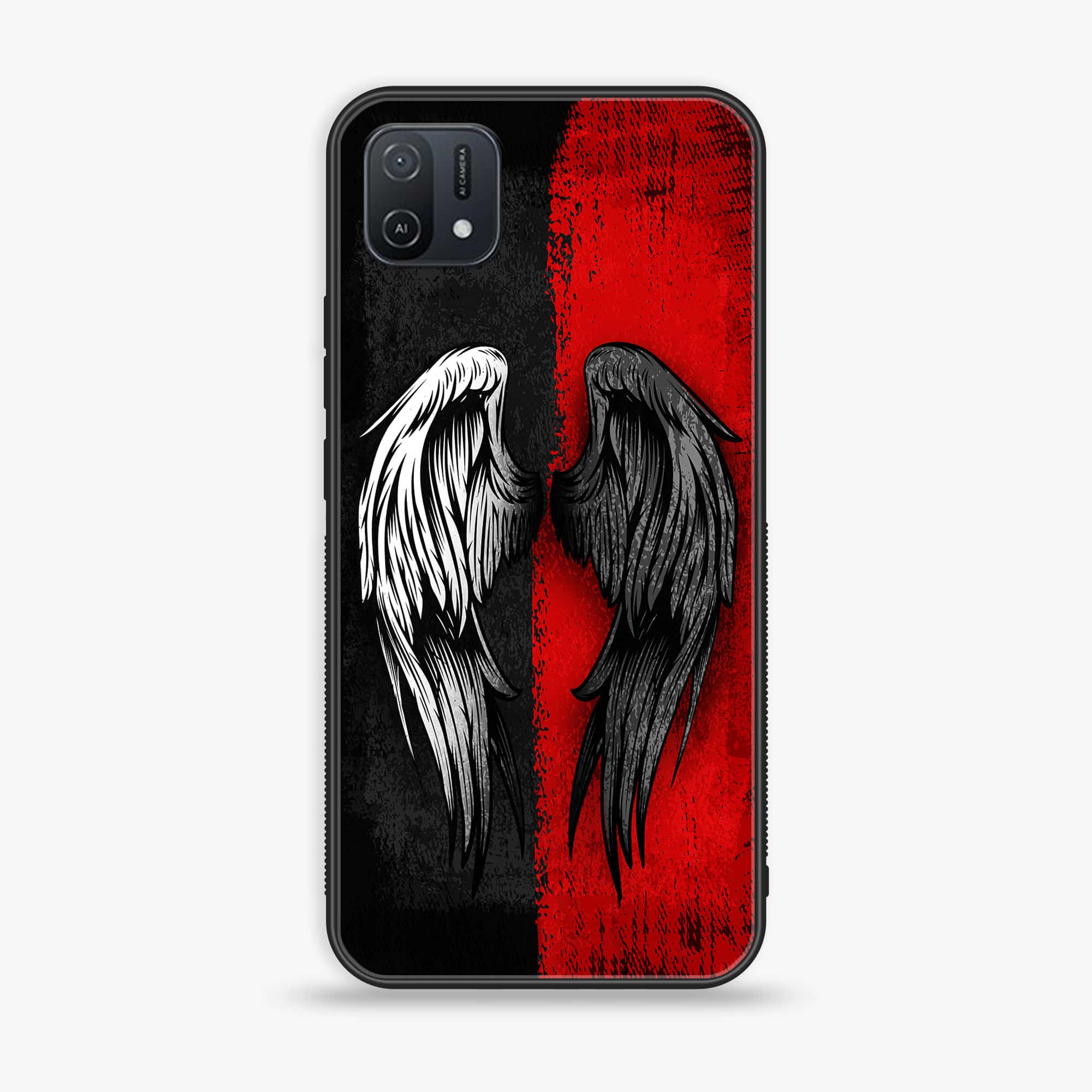 OPPO A16k Angel Wings 2.0 Series  Premium Printed Glass soft Bumper shock Proof Case