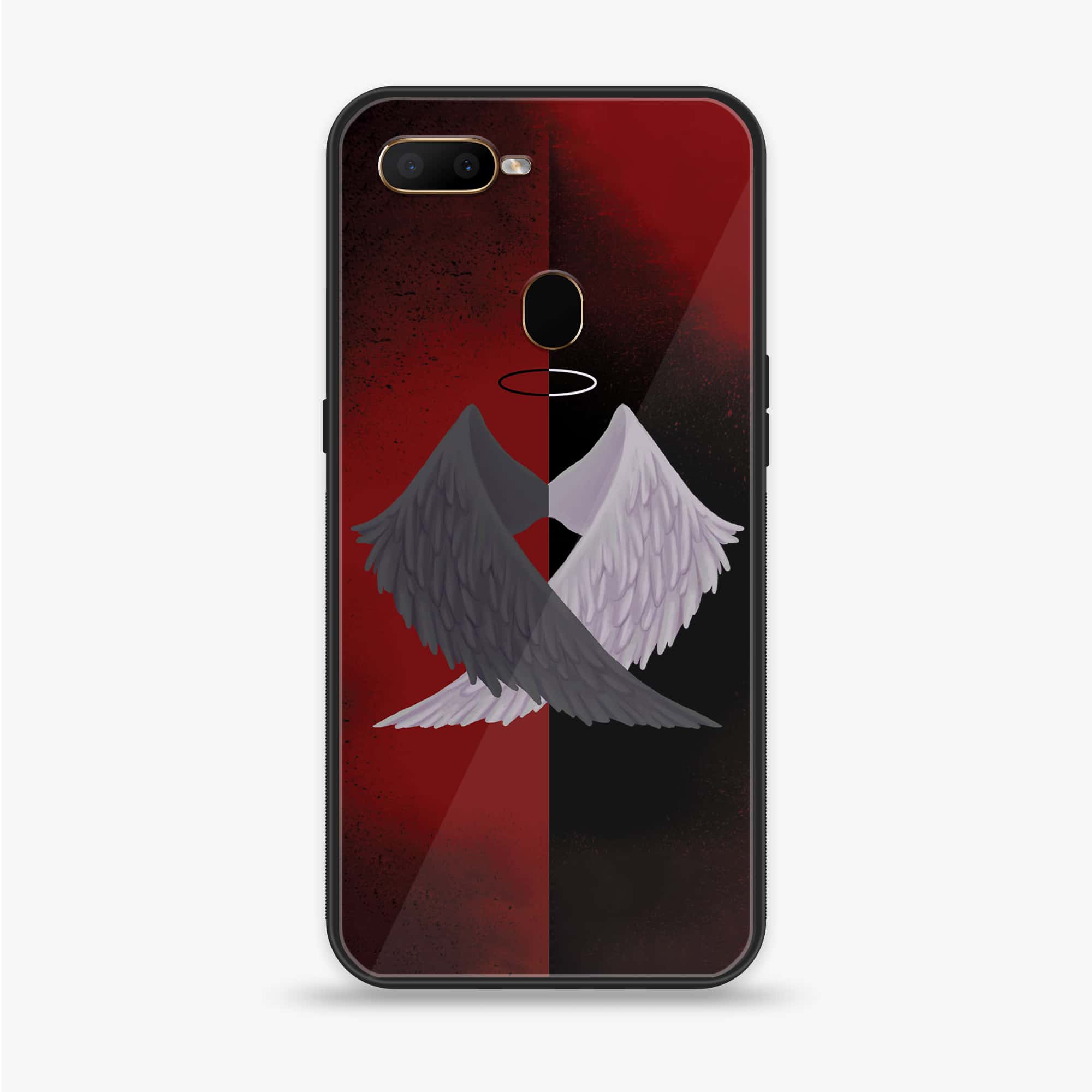 Oppo F9 - Angel Wings 2.0 Series - Premium Printed Glass soft Bumper shock Proof Case