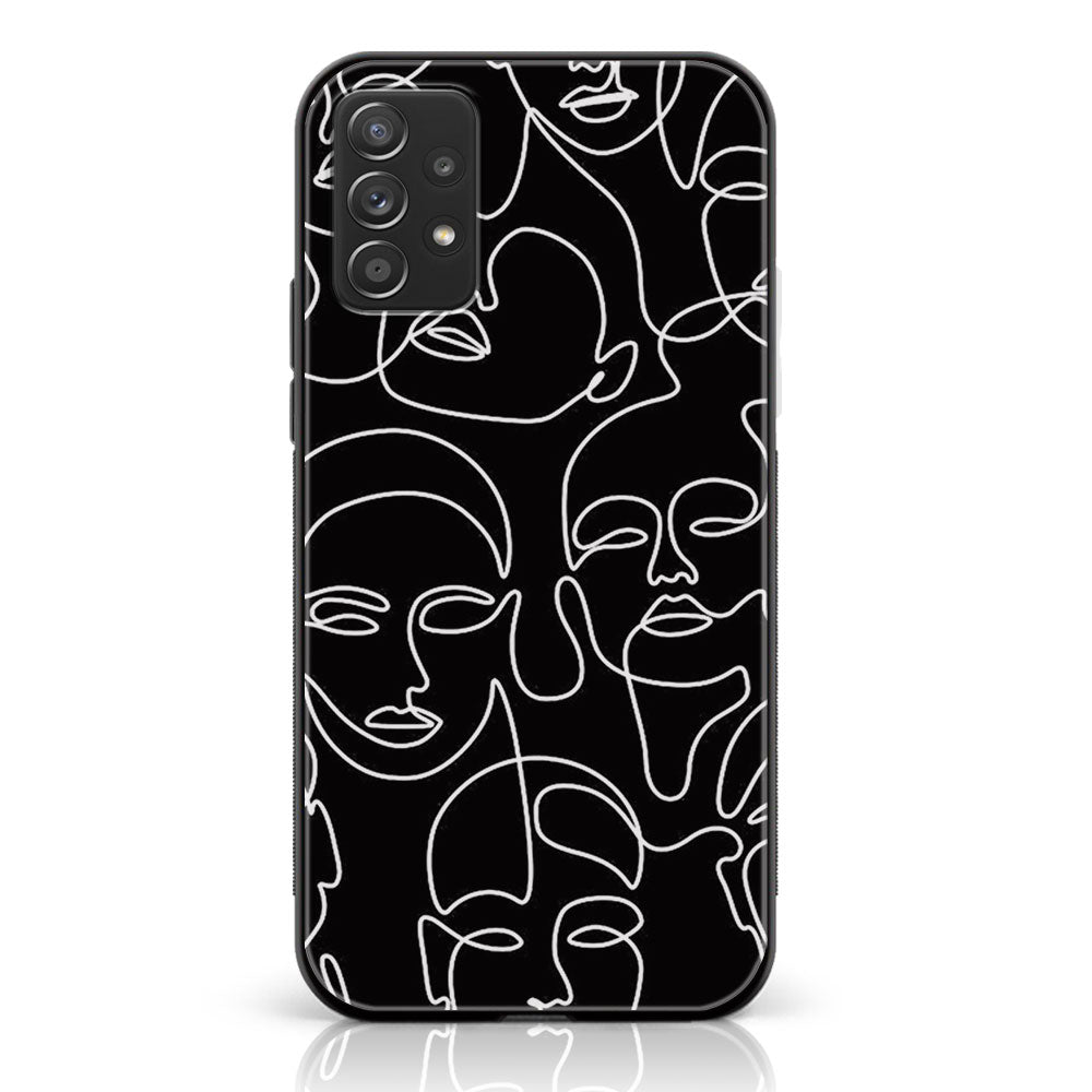 Samsung Galaxy A23 - Girls Line Art Series - Premium Printed Glass soft Bumper shock Proof Case