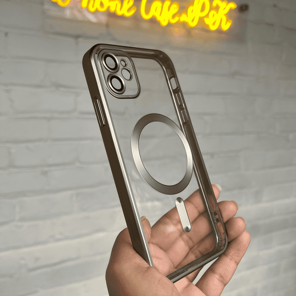 iPhone 12 Luna Natural Titanium Plating Case With Camera Lens Protection