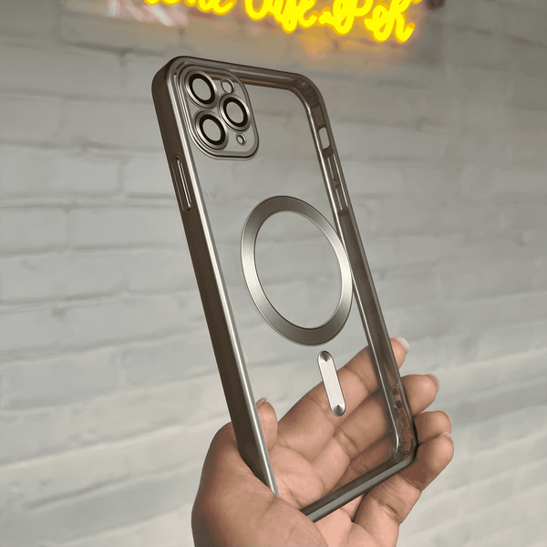 iPhone 11 Pro Max Luna Natural Titanium Plating Case With Camera Lens Protection