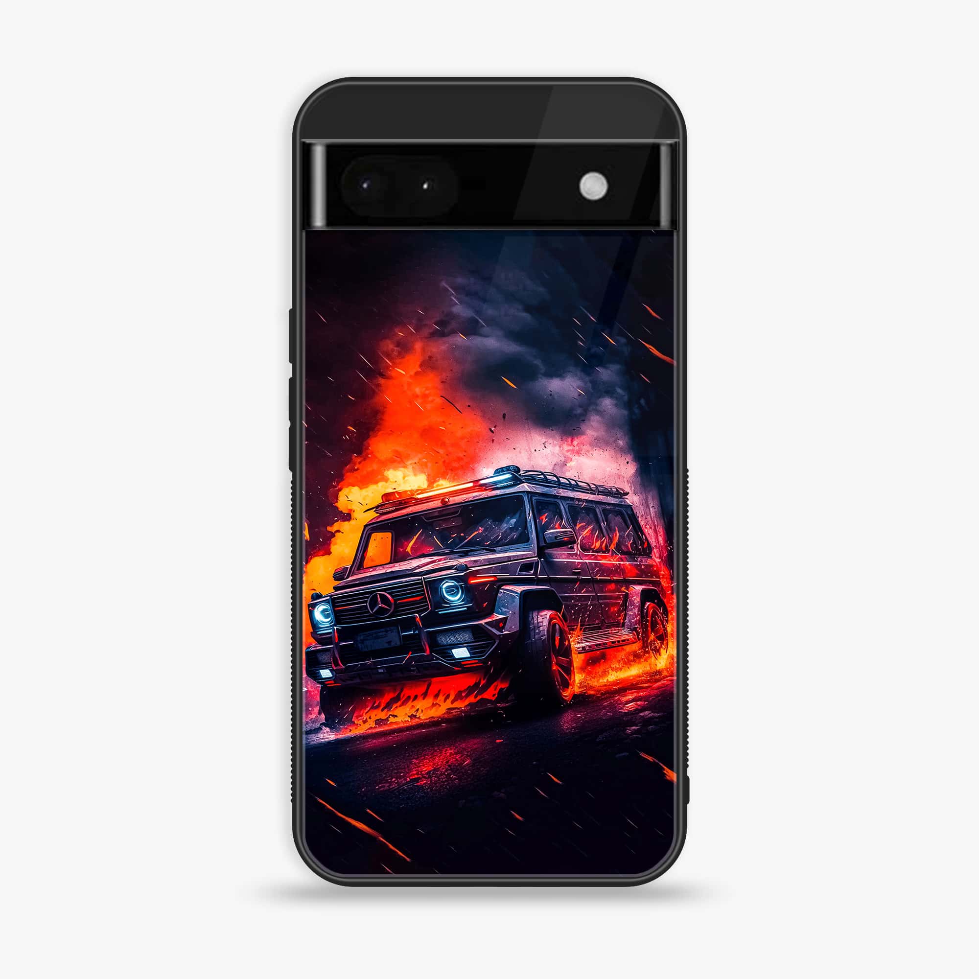 Google Pixel 6A - Racing Series - Premium Printed Glass soft Bumper shock Proof Case