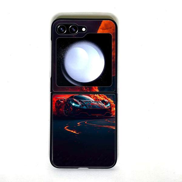 Galaxy Z Flip 5 - Racing Series - Design 6 - Premium Printed Glass soft Bumper shock Proof Case
