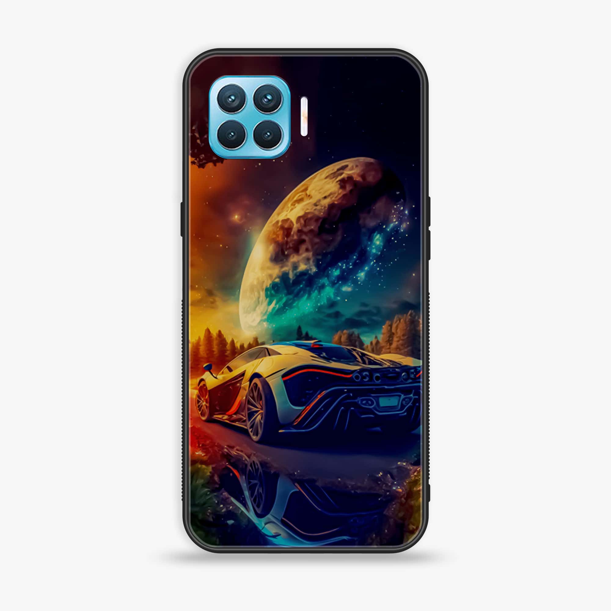 Oppo A93 4G- Racing Series - Premium Printed Glass soft Bumper shock Proof Case