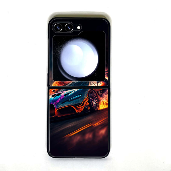 Galaxy Z Flip 5 - Racing Series - Design 4 - Premium Printed Glass soft Bumper shock Proof Case