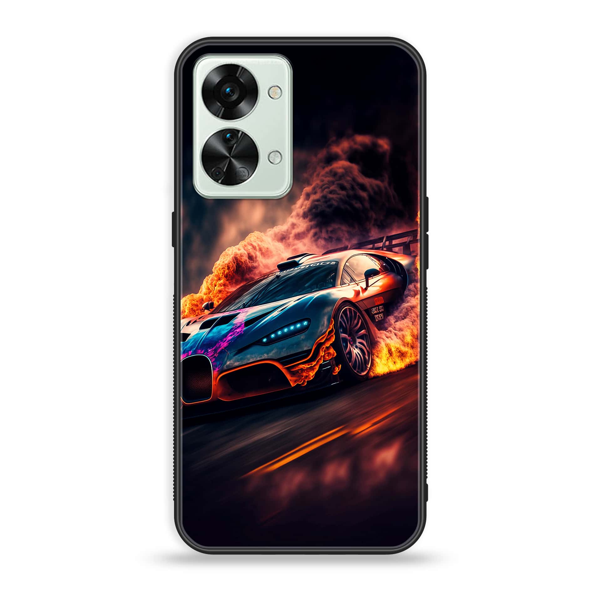 OnePlus Nord 2T 5G Racing Series Premium Printed Glass soft Bumper shock Proof Case