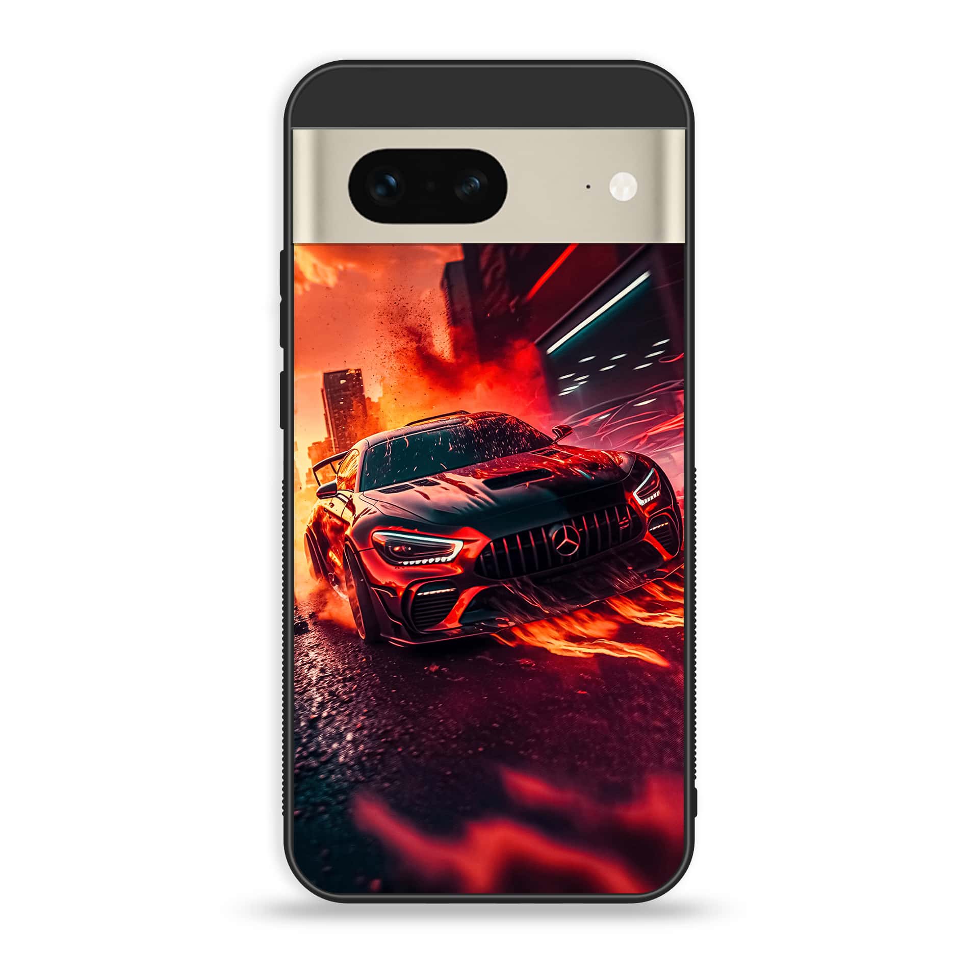 Google Pixel 7 - Racing Series - Premium Printed Glass soft Bumper shock Proof Case