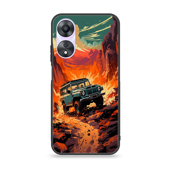 Oppo A58 - Jeep Offroad - Premium Printed Glass soft Bumper Shock Proof Case