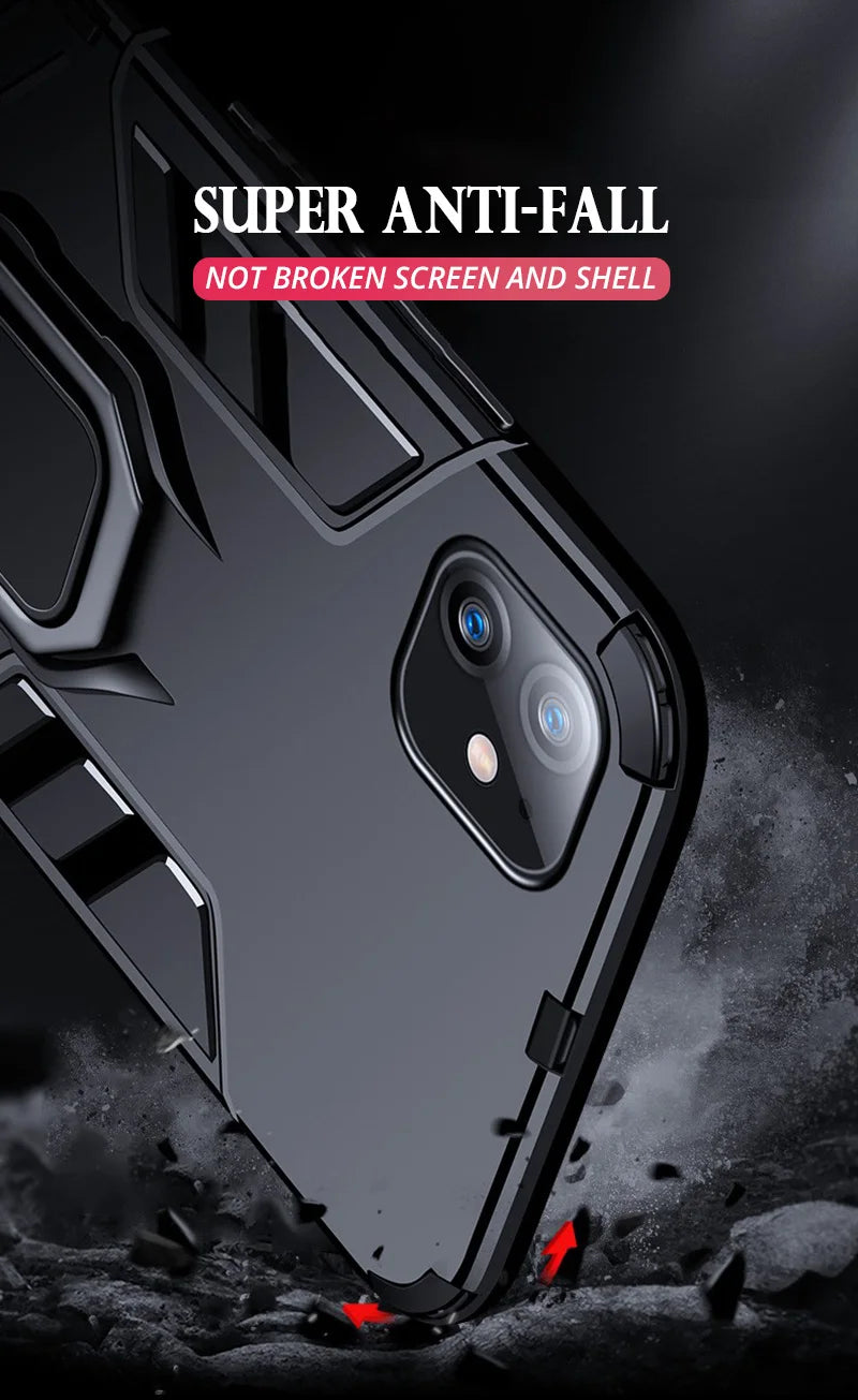 iPhone XS Max Upgraded Ironman with holding ring and kickStand Hybrid shock proof case