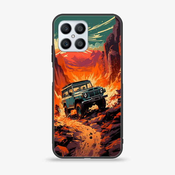 Huawei Honor X8 4G - Jeep Offroad - Premium Printed Glass soft Bumper Shock Proof Case