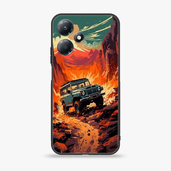 Infinix Hot 30 Play - Jeep Offroad - Premium Printed Glass soft Bumper Shock Proof Case