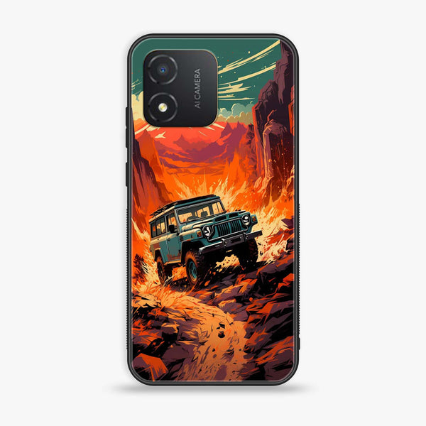 Honor X5 - Jeep Offroad - Premium Printed Glass soft Bumper Shock Proof Case