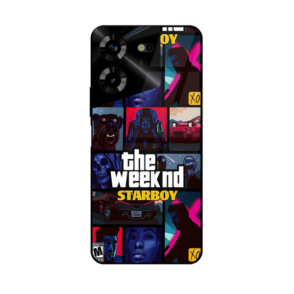 Tecno Pova 5 - The Weeknd Star Boy - Premium Printed Glass soft Bumper Shock Proof Case