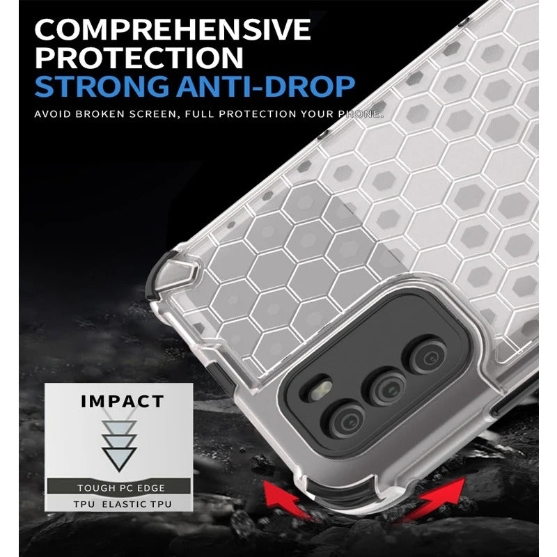 Oppo Reno 10 Pro Airbag Shockproof Hybrid Armor Honeycomb Transparent Cover