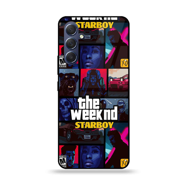 Samsung Galaxy M54 - The Weeknd Star Boy - Premium Printed Glass soft Bumper Shock Proof Case