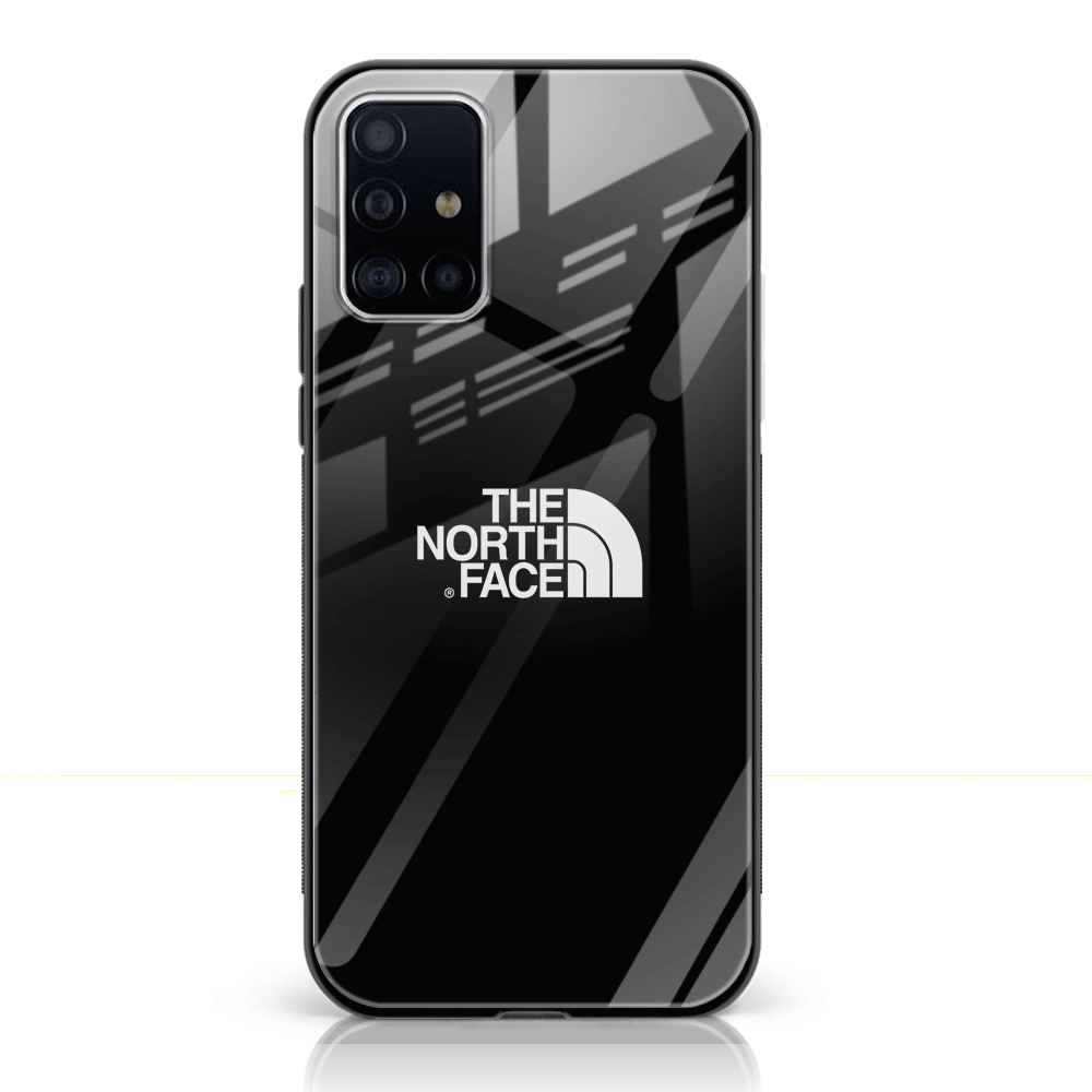 Samsung Galaxy A71 The North Face Series Printed Glass soft Bumper shock Proof Case