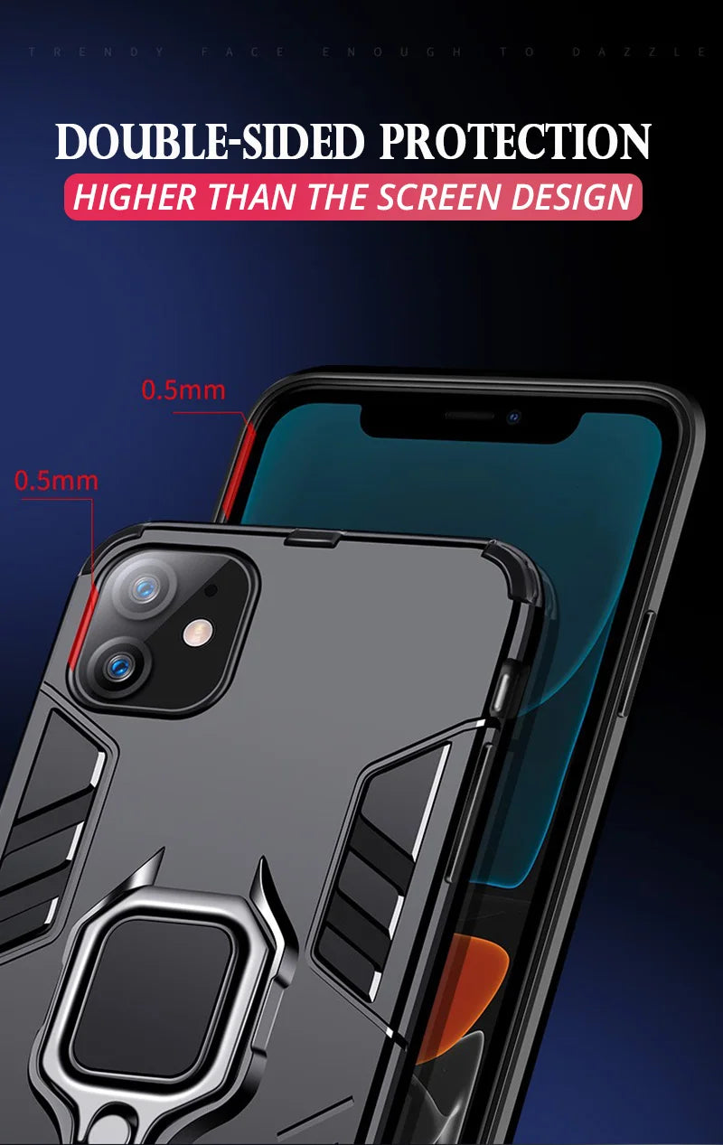 iPhone 11 Pro Upgraded Ironman with holding ring and kickStand Hybrid shock proof case