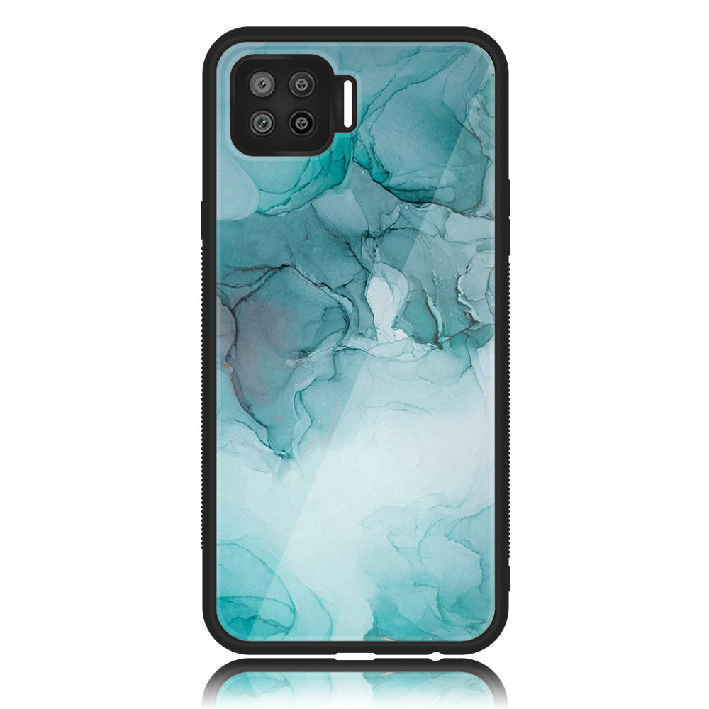 Oppo A93 4G - Blue Marble Series - Premium Printed Glass soft Bumper shock Proof Case