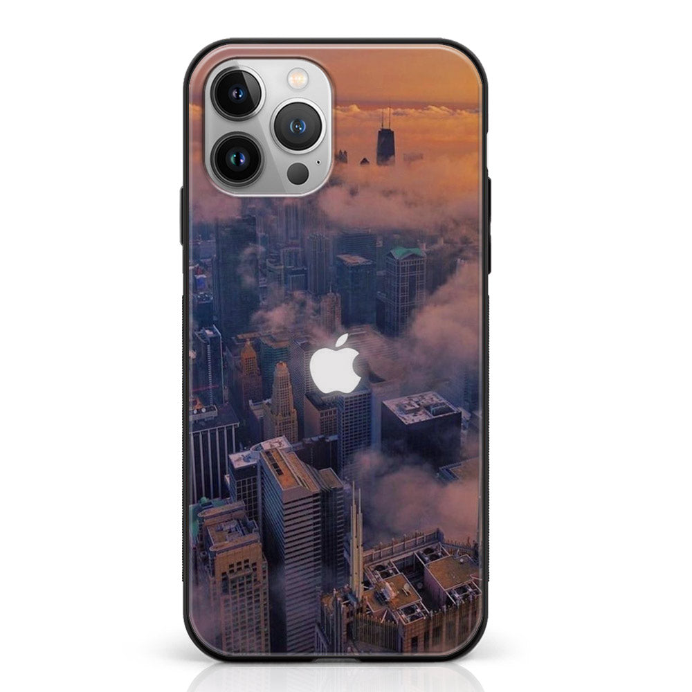 iPhone 15 Pro - Apple logo Series - Premium Printed Glass soft Bumper shock Proof Case
