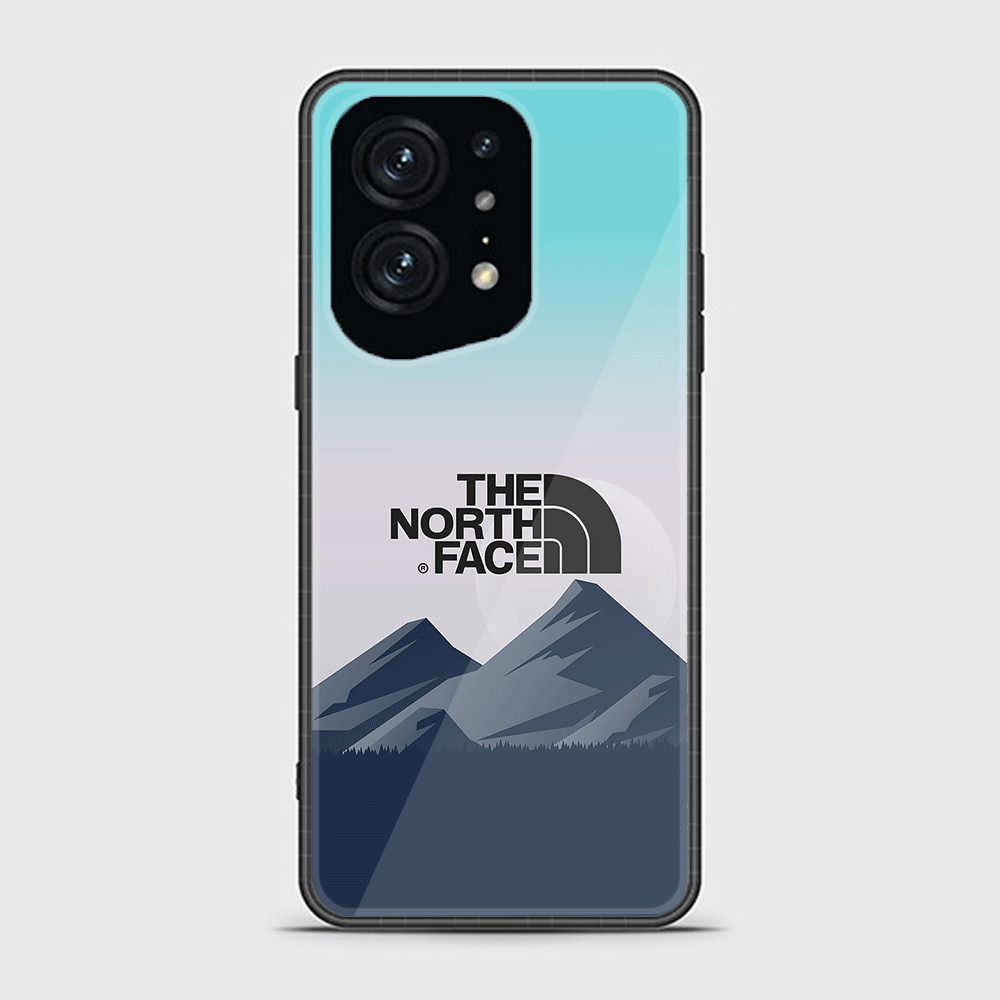 Oppo Find X5 Pro The North Face Series Premium Printed Glass soft Bumper shock Proof Case
