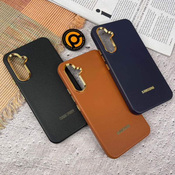 Galaxy A24 Premium Dual layer Leather Feel Electroplated Case