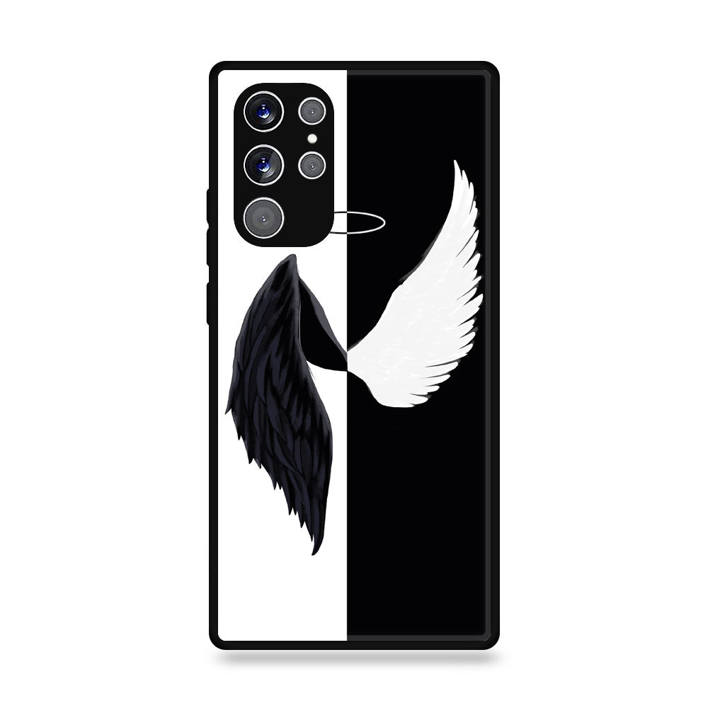 Samsung Galaxy S24 Ultra - Angel Wings 2.0 Series - Premium Printed Glass soft Bumper shock Proof Case