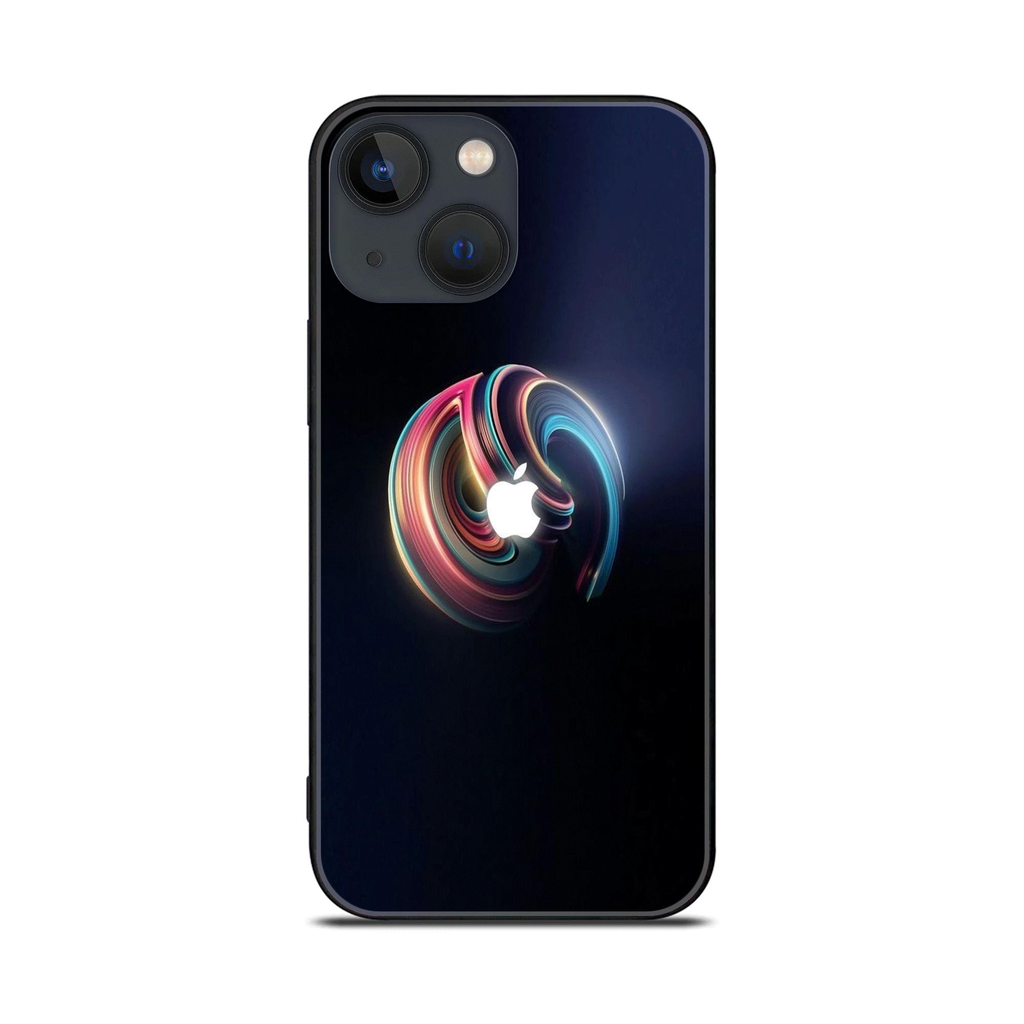 iPhone 13 Mini - Apple logo Series - Premium Printed Glass soft Bumper shock Proof Case