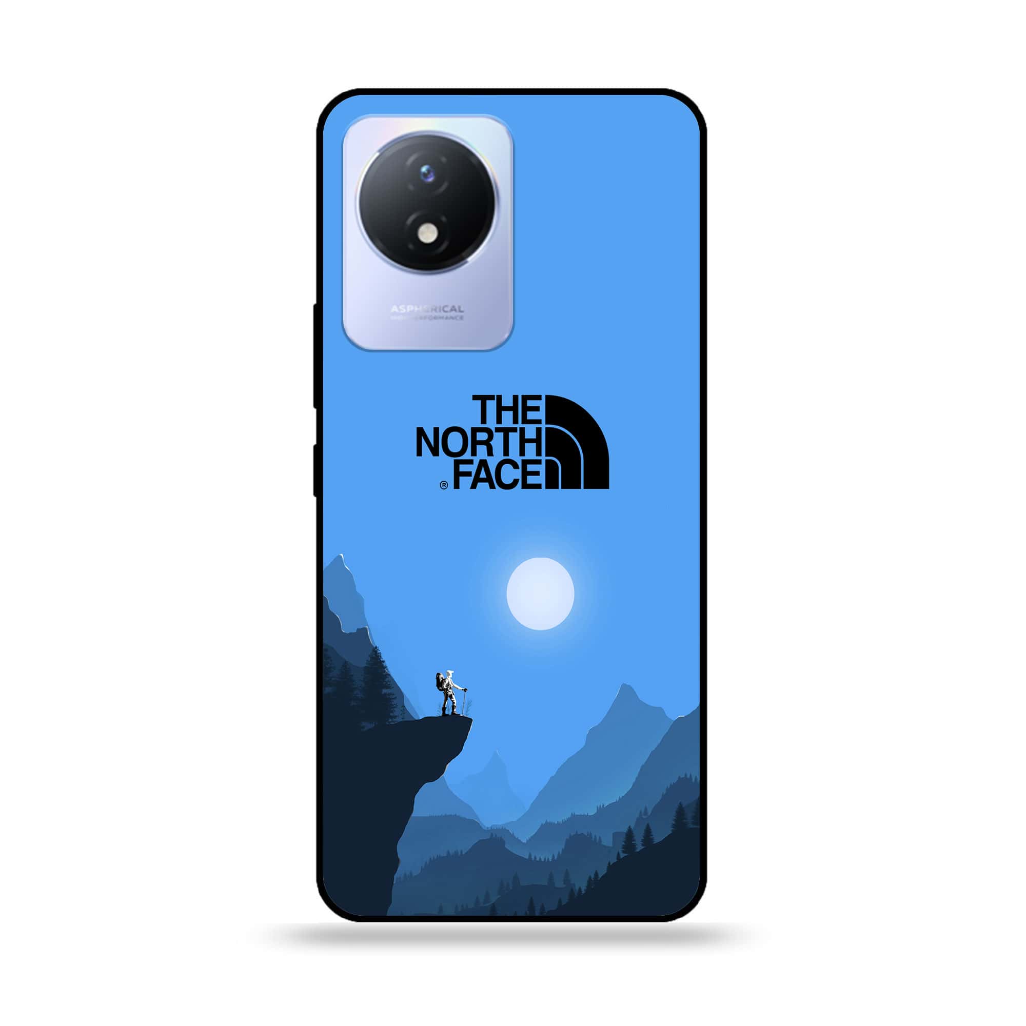 Vivo Y02 - The North Face Series - Premium Printed Glass soft Bumper shock Proof Case