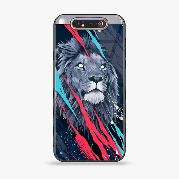 Samsung Galaxy A80 - Abstract Animated Lion - Premium Printed Glass soft Bumper shock Proof Case